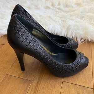 Ralph Lauren Black Leather Pumps, Size 8.5